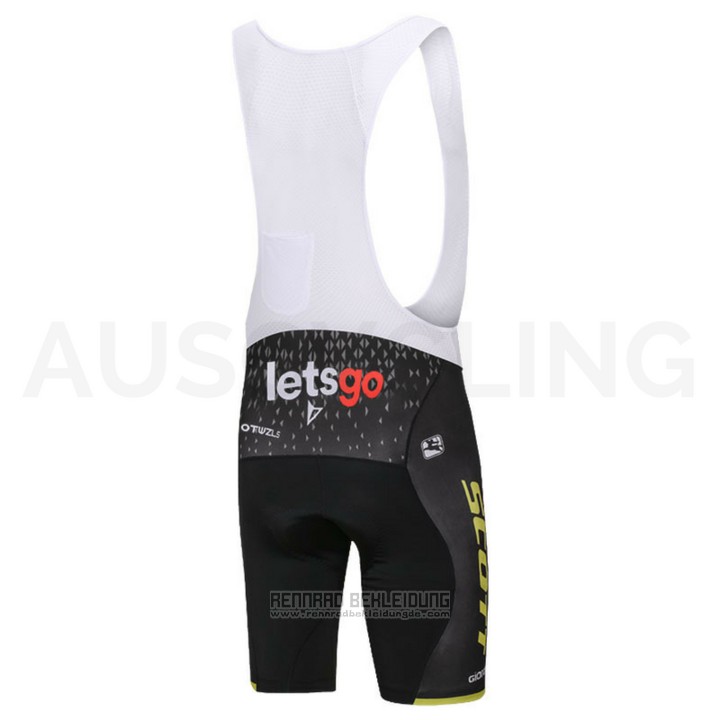 2018 Fahrradbekleidung Scott Shwarz Trikot Kurzarm und Tragerhose